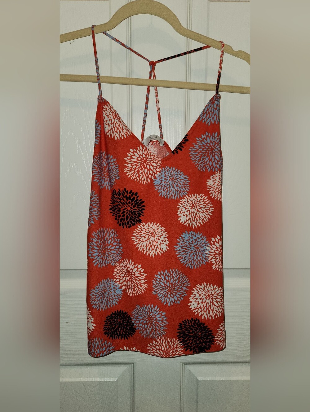 MNG Suit Red Floral Spaghetti Strap Top